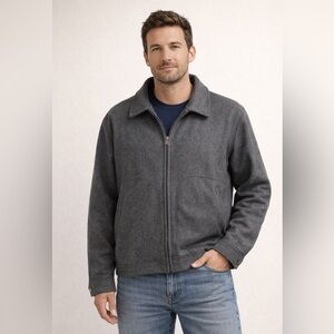 Nordstrom Men’s Charcoal Zip-Up Jacket Wool